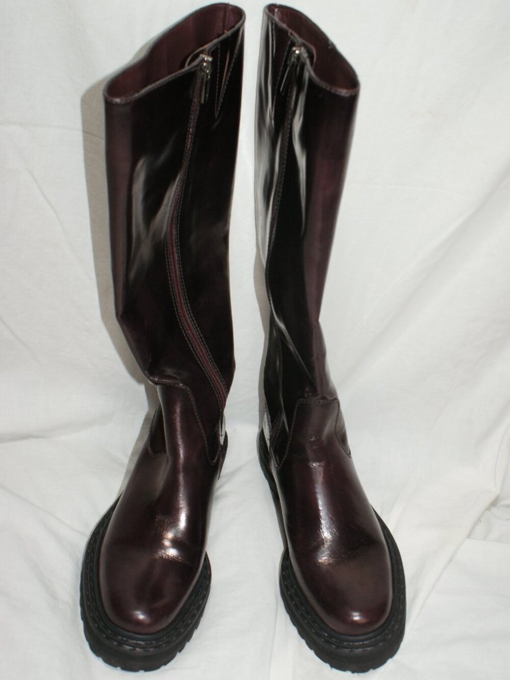 Vince Camuto Wine Leather Lug Sole Tall Boot - 8 - BRAND NEW